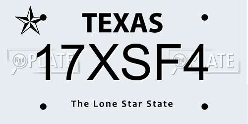 17XSF4 Texas License Plate