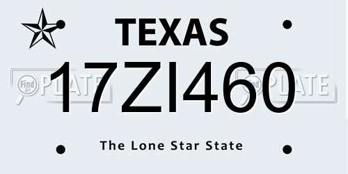 17ZI460 Texas License Plate