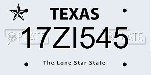 17ZI545 Texas License Plate