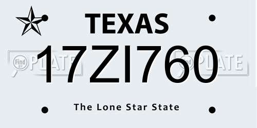 17ZI760 Texas License Plate