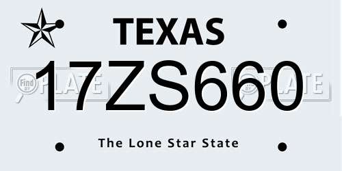 17ZS660 Texas License Plate