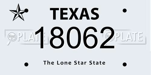 18062 Texas License Plate