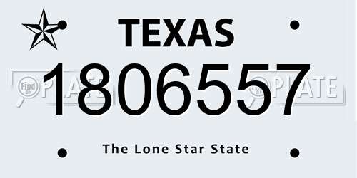 1806557 Texas License Plate