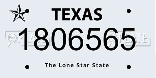 1806565 Texas License Plate