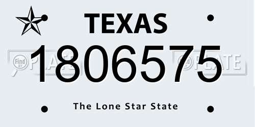 1806575 Texas License Plate