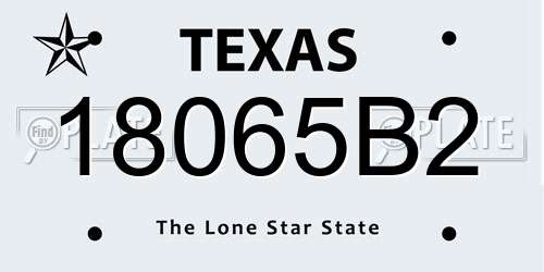 18065B2 Texas License Plate
