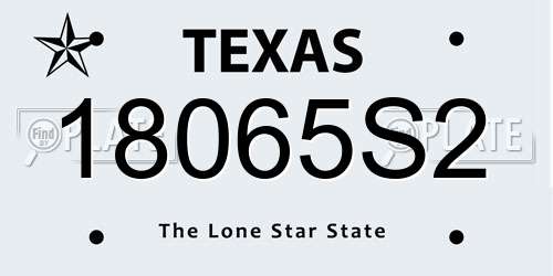 18065S2 Texas License Plate