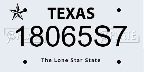 18065S7 Texas License Plate