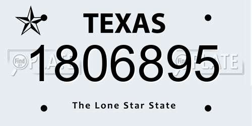 1806895 Texas License Plate