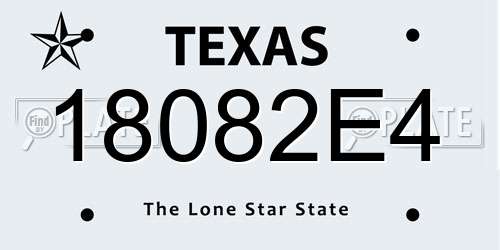 18082E4 Texas License Plate
