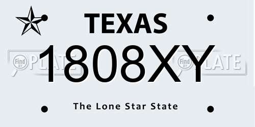 1808XY Texas License Plate