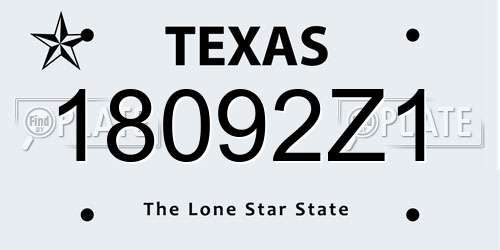 18092Z1 Texas License Plate