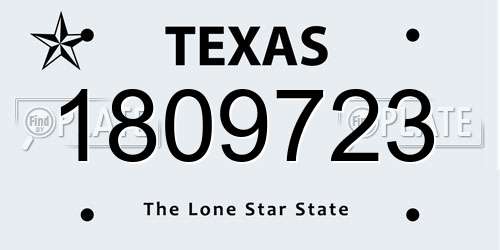 1809723 Texas License Plate