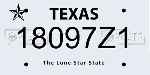 18097Z1 Texas License Plate