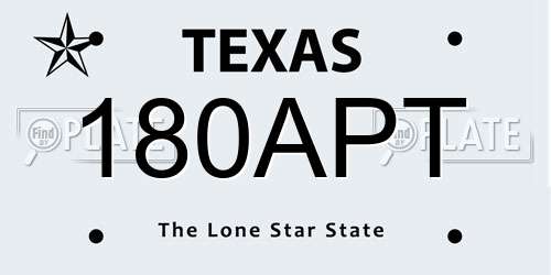 180APT Texas License Plate