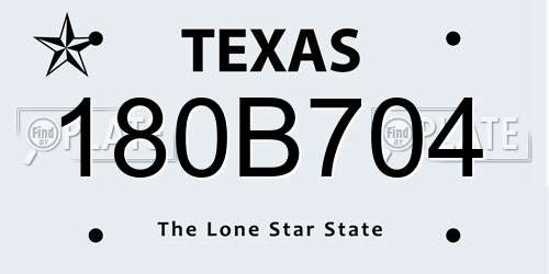 180B704 Texas License Plate