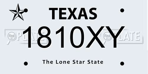 1810XY Texas License Plate