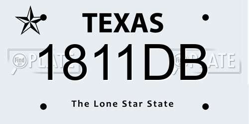 1811DB Texas License Plate