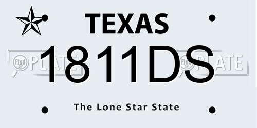 1811DS Texas License Plate
