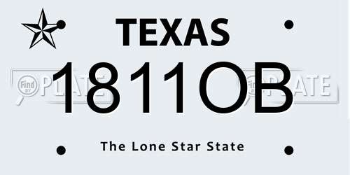 1811OB Texas License Plate