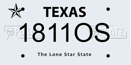 1811OS Texas License Plate