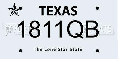 1811QB Texas License Plate