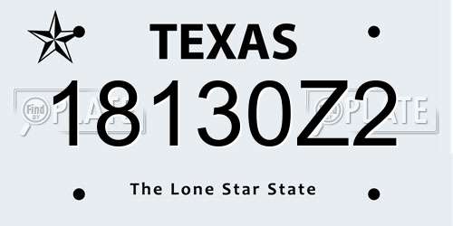18130Z2 Texas License Plate