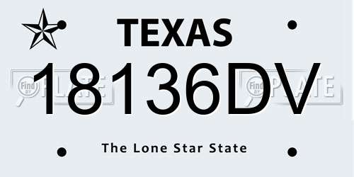 18136DV Texas License Plate