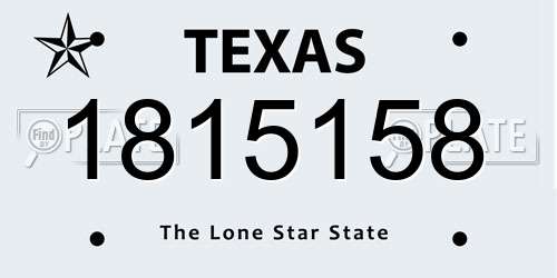 1815158 Texas License Plate