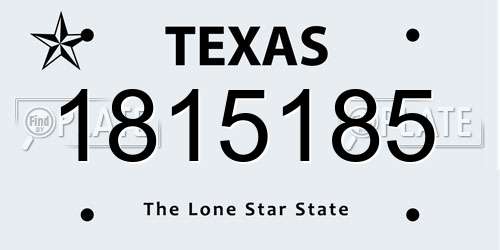 1815185 Texas License Plate