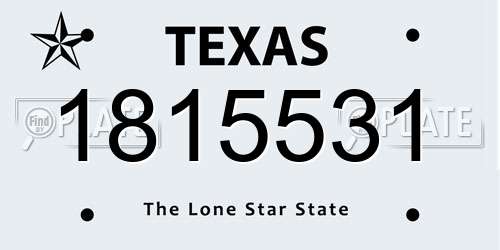 1815531 Texas License Plate