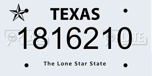 1816210 Texas License Plate