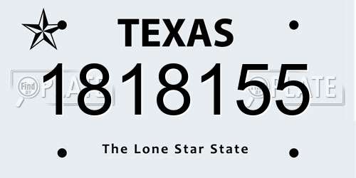 1818155 Texas License Plate