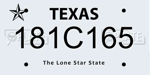 181C165 Texas License Plate