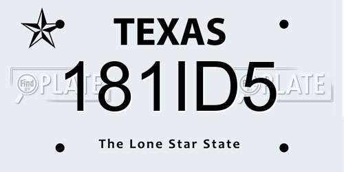 181ID5 Texas License Plate