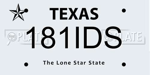181IDS Texas License Plate