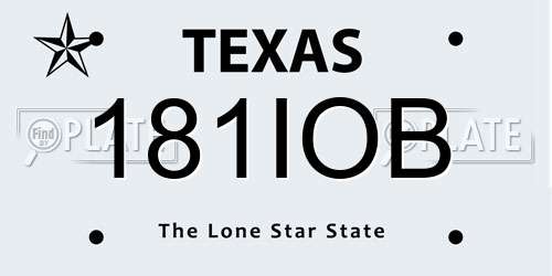 181IOB Texas License Plate
