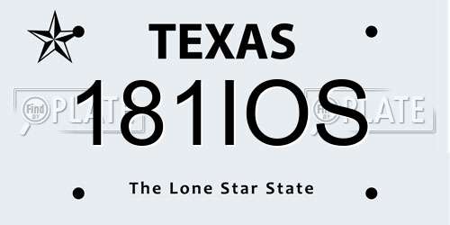 181IOS Texas License Plate