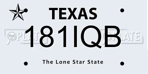 181IQB Texas License Plate