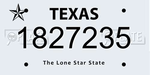 1827235 Texas License Plate