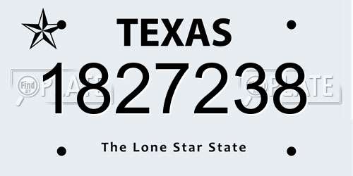 1827238 Texas License Plate