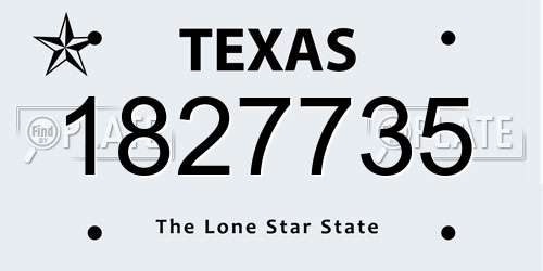 1827735 Texas License Plate
