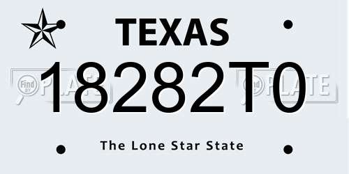 18282T0 Texas License Plate
