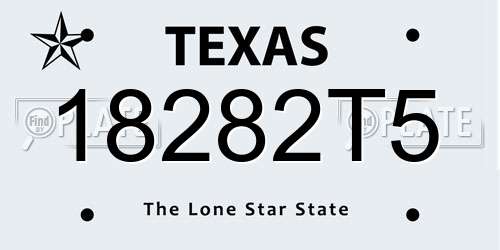 18282T5 Texas License Plate