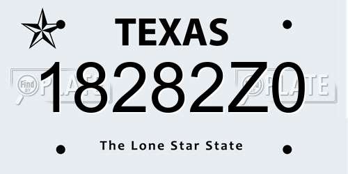 18282Z0 Texas License Plate