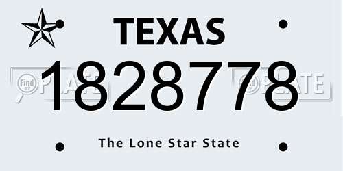 1828778 Texas License Plate