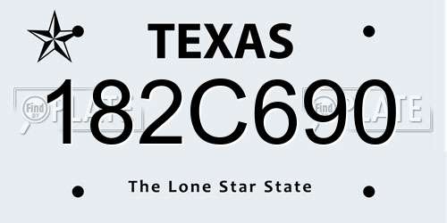 182C690 Texas License Plate