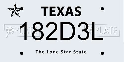 182D3L Texas License Plate