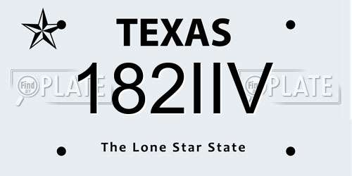 182IIV Texas License Plate