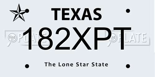 182XPT Texas License Plate